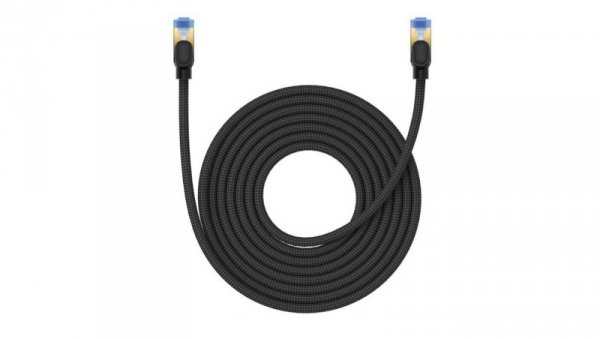 Baseus szybki kabel internetowy RJ45 cat.7 10Gbps 8m pleciony czarny