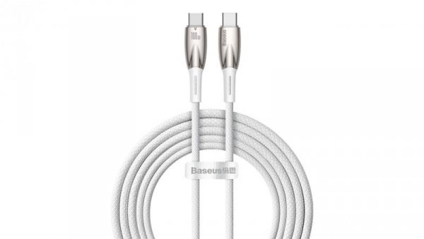 Kabel Baseus CADH000802 USB-C - USB-C PD 100W 5A 480Mb/s 2m - biały