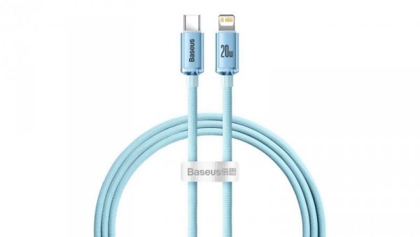 Kabel Baseus CAJY001303 Lightning - USB-C PD 20W 480Mb/s 1,2m - niebieski