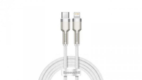 Kabel Baseus Cafule Series Metal Data USB-C / Lightning 20W PD 1 m - biały