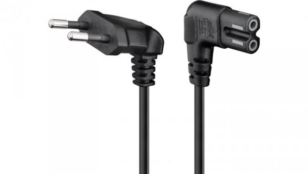 Kabel przyłączeniowy z wtyczką Euro, obustronnie kątowy, 1,5 m, czarny - Długość kabla 1.5 m