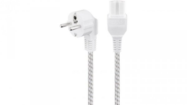 Kabel przyłączeniowy do urządzeń grzewczych, 2 m, biało-srebrny - Długość kabla 2 m