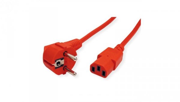 Kabel zasilający ROLINE, prosty IEC-żeński, czerwony, 1,8 m