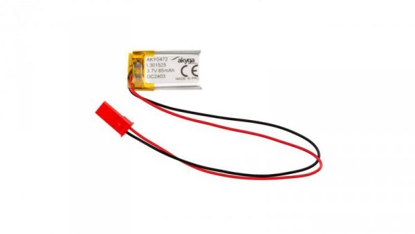 Akumulator litowo-polimerowy Akyga AKY0472 LP301525 Li-Po 3.7V/85mAh PCM złącze JST 2.54 2-Pin 150mm
