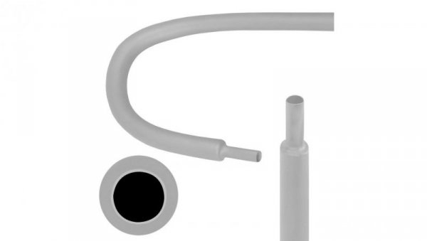 Rurka termokurczliwa RTS 2,4/1,2mm szara 1m