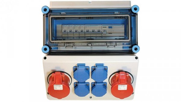Rozdzielnica gniazdowa 2x16A 400V 4x16A 230V IP65 Mi-GN/Z 400001 HENSEL