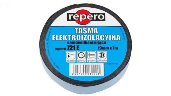 Taśma izolacyjna samowulkanizacyjna 19mm x 7m Repero 721E czarna