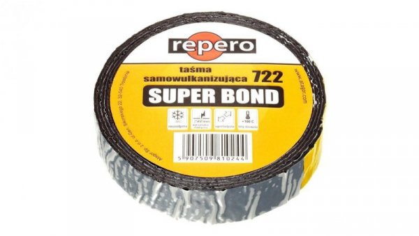Taśma izolacyjna samowulkanizacyjna 25mm x 3m Repero SUPER BOND 722E czarna