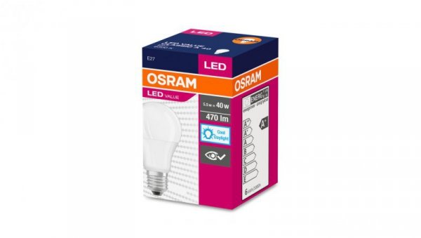 Żarówka LED VALUE CLASSIC A 40 E27 4,9W 470lm 6500K 865 FR non-dim 4052899971011