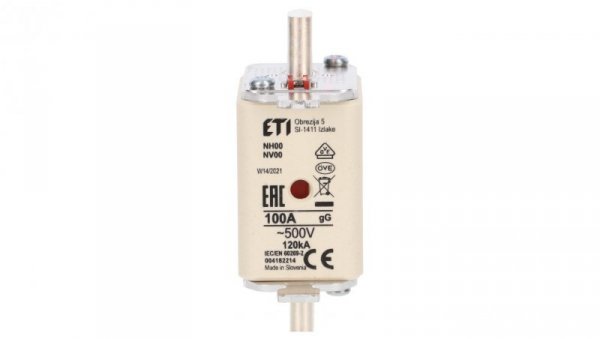 Wkładka bezpiecznikowa NH00 100A gG 500V 004182214 /3szt./