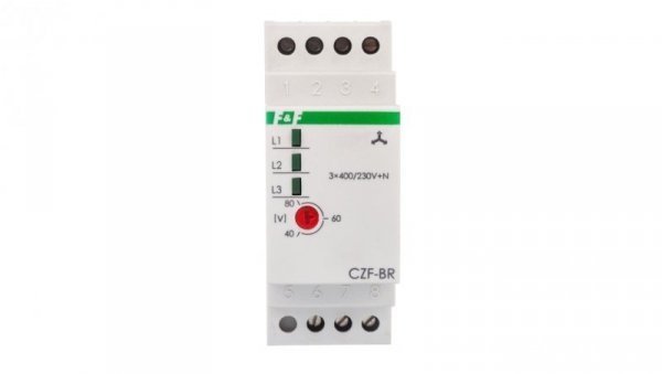 Przekaźnik zaniku i asymetri faz 10A 1P 4sek 40-80V CZF-BR