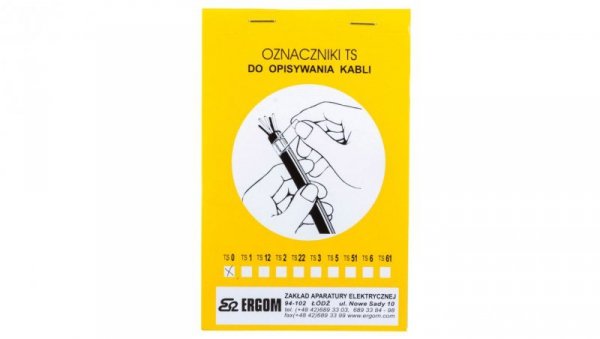 Oznacznik do opisywania ręcznego TS 0 biały E04ZP-02010100100 /910szt./