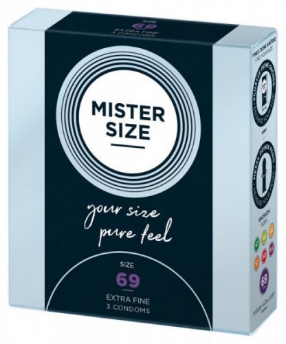 Prezerwatywy 69mm 3 szt. Mister Size
