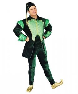 Profesjonalny strój pomocnika Świętego Mikołaja - Green Elf Deluxe