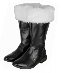 Klasyczne buty Mikołaja – czarne z białym futrem | 42–46