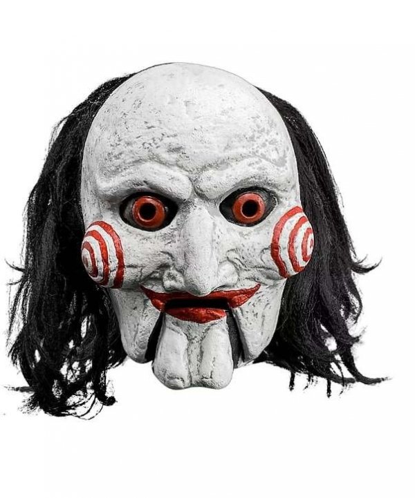 Maska lateksowa z ruchomą szczęką. Replika z filmu The Saw Billy Puppet