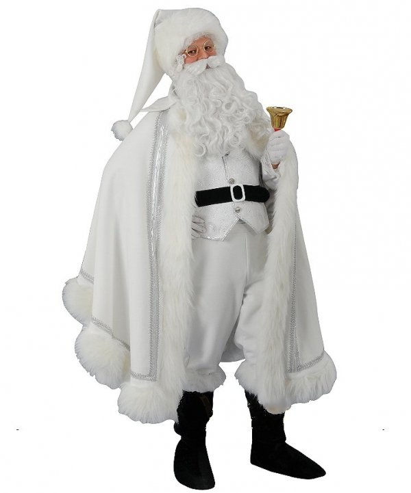 Profesjonalny strój Świętego Mikołaja - Św. Mikołaj Deluxe White Christmas
