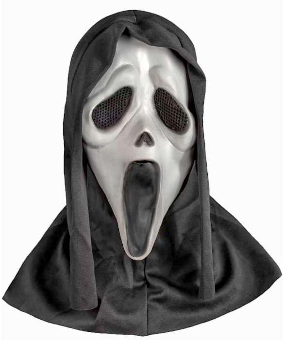 Kultowa maska Ghost face mordercy z filmu Scream (Krzyk 1996)