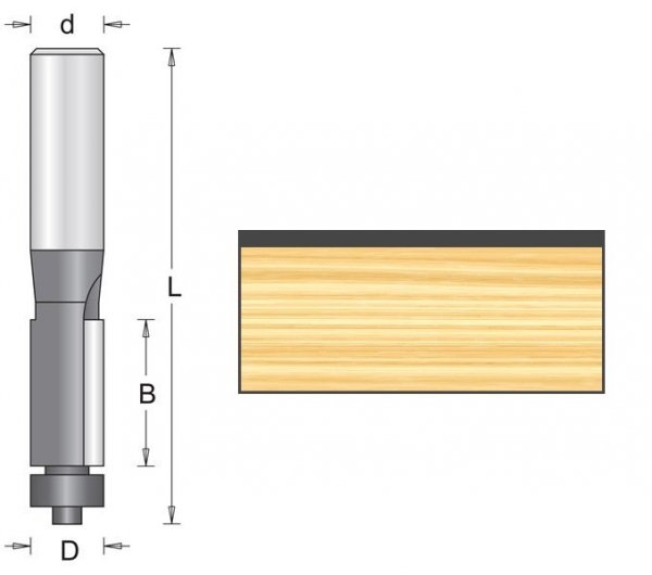 Frez kopiujący z łożyskiem oporowym 12,7x63mm chwyt 6mm