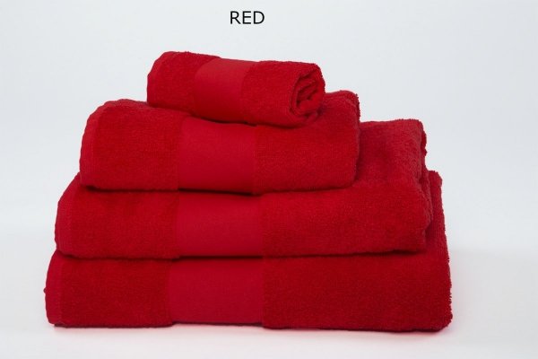 komplet ręczników czerwonych