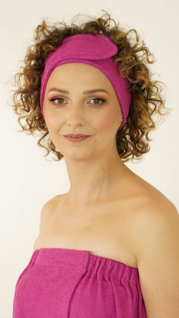 Opaska kosmetyczna frotte fuksja