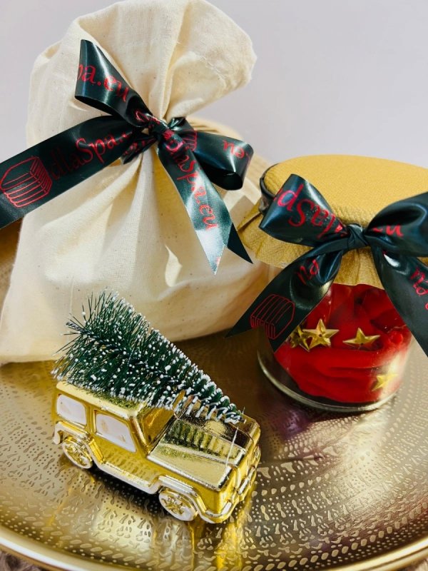 Wstążka satynowa kolorowa z logo w kolorze metalicznym