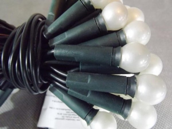 100L Lampki-kulki/perłowe białe [H100P]