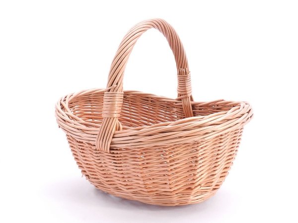 Koszyk Wiklinowy Kosz na zakupy Wałkowy Owalny 34cm - sklep z wiklina - zdjecie
