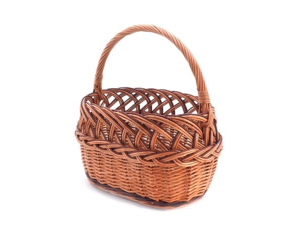 Kosz na zakupy Ażur z warkoczem 34 cm - sklep z wiklina - zdjęcie 3