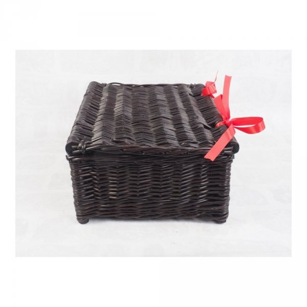 Kuferek piknikowy Szampanówka Wenge Wstążka 40cm - sklep z wiklina - zdjęcie 3