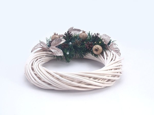 Wianek Świąteczny (Biały/30cm) - Sklep z wiklina - zdjęcie 2