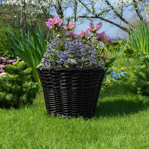 Osłonka na doniczkę Czarna 33 cm - Sklep z wiklina - zdjęcie