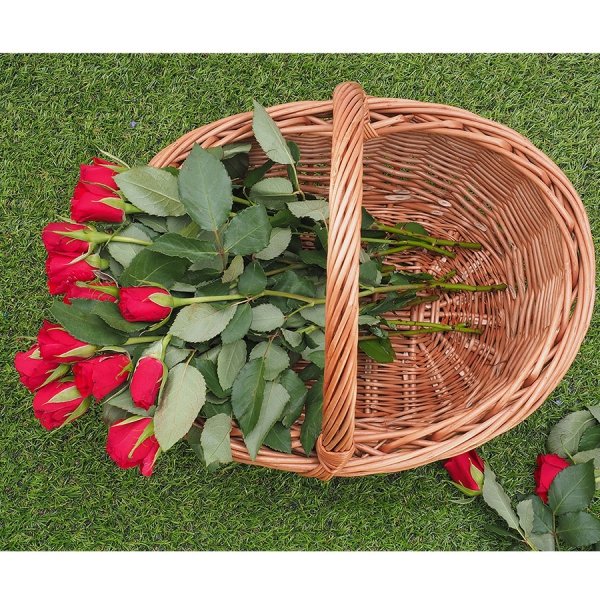 Koszyk Wiklinowy Kosz na zakupy Wałkowy Owalny 34cm - sklep z wiklina - zdjecie 6
