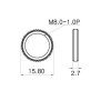 Nut gold M12 knurled