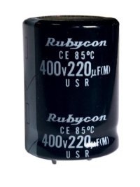 Capacitor 220uF 400V snap-in Rubycon