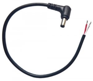 Plug angle DC 2.1/5.5 + wire 25cm