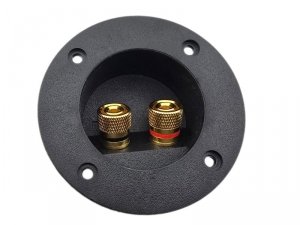 Speaker plate, 2x banana, plastic round