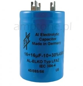 Capacitor 16uF+16uF 450V F&T