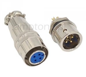 Socket 4pin DIN jack + plug, 10mm