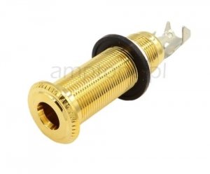 Gniazdo Jack 6,3mm stereo cylindryczne T3 gold