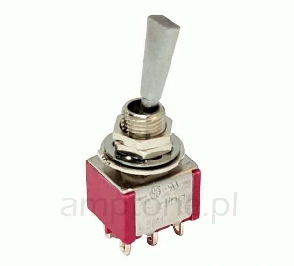 Switch DPDT mini Carling flatted, 3 position (ON-OFF-ON)