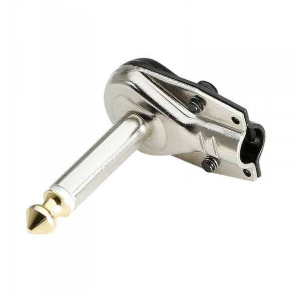 Plug Jack angled 6,3mm Mono Gold AH flat