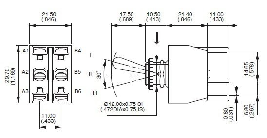 Toggle Switch Apem DPDT