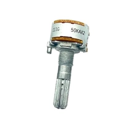 Potentiometer Alps Stereo 2x50k/A Log, audio, RK163