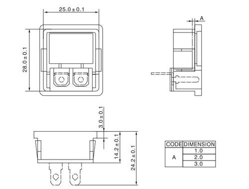 Power jack AC &quot;eight&quot; with power switch