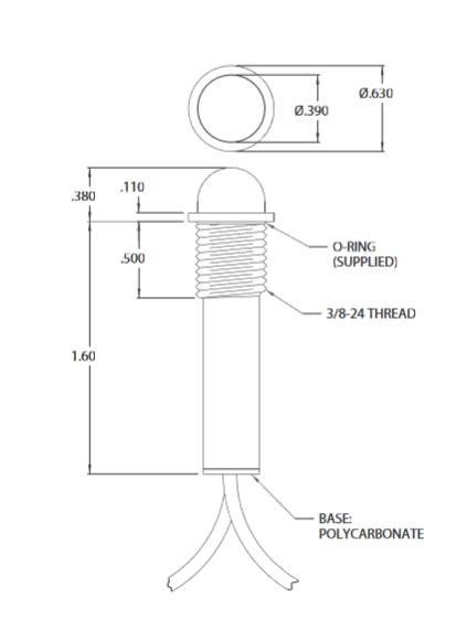 Indicator Light - PLEXI syle, amber