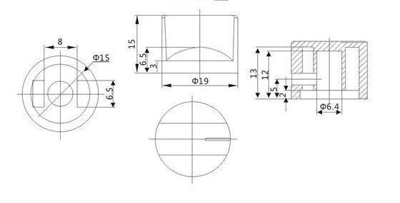Knob Fulltone style, copper