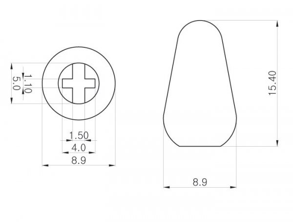 Lever guitar switch knob (tip)- cream