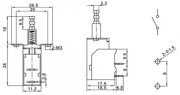 Push button power switch A10 (ON-OFF)