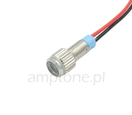 LED socket chromed mini - white light 8mm, 12V